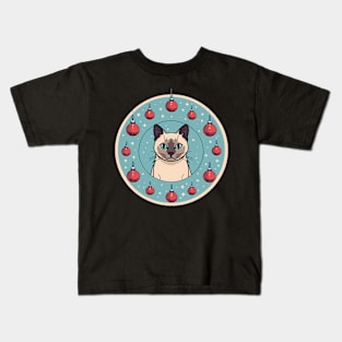 Siamese Cat Xmas Ornament, Love Cats Kids T-Shirt